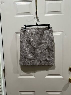 Banana Republic Gray Paisley Mini Skirt